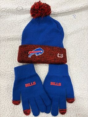 NFL Buffalo Bills Pom Beanie and gloves set